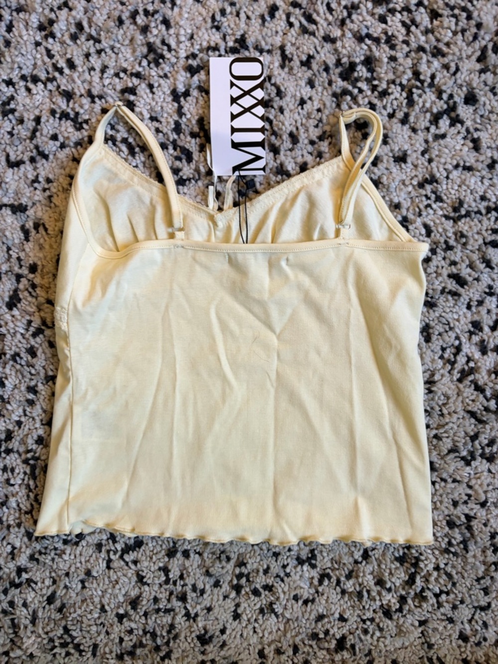 Butter Yellow Lace-Trim Cami Tank Top - Picture 4 of 5